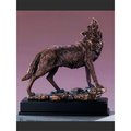 Marian Imports Marian Imports F53214 12 x 13 in. Treasure of Nature Howling Wolf Bronze Statue 53214